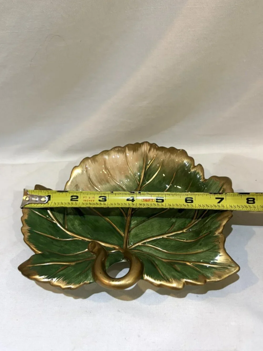 Fitz and Floyd Classics Renaissance Leaf Plate Dish Embossed Gold Accent